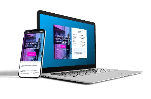 Responsief webdesign mockup op laptop, tablet en mobiel